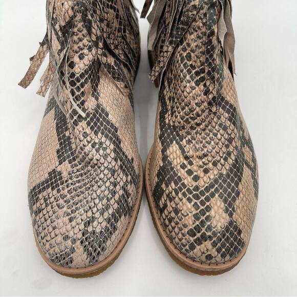 NEW KATE SPADE x SAKS Boots Bestie Fringe Bootie Snakeskin Zipper Size 7 NWOT - Picture 4 of 14